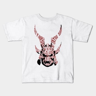 Shao Kahn text portrait Kids T-Shirt